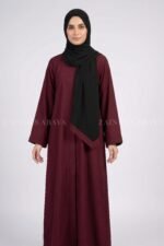 Mongiya Color Front Open Abaya in Romantic Nida Fabric Arn 119 - Image 8