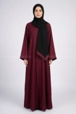 Mongiya Color Front Open Abaya in Romantic Nida Fabric Arn 119 - Image 5