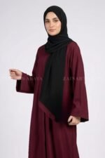 Mongiya Color Front Open Abaya in Romantic Nida Fabric Arn 119 - Image 6