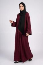 Mongiya Color Front Open Abaya in Romantic Nida Fabric Arn 119 - Image 7