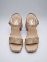 Soft Gold Strap Platform Heels Z 70 - Image 4
