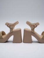 Soft Gold Strap Platform Heels Z 70 - Image 5
