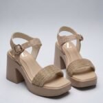 Soft Gold Strap Platform Heels Z 70