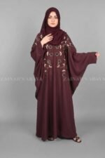 Nida Butterfly Abaya with Embroidery On Front – 0814 - Image 2