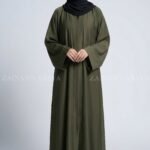 Color Front Open Abaya in Romantic Nida Fabric Arn 119