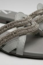 Soft Silver Slide Flats Women Slippers Z 113 - Image 2