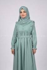 Grape Colored Nida Fabric Maxi Abaya 0987 - Image 2