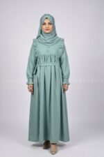 Grape Colored Nida Fabric Maxi Abaya 0987 - Image 3