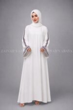 Embroidered Maxi Abaya with a matching scarf