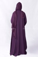 Simple Front Open Abaya in Nida Korean Fabric OL-119 - Image 11