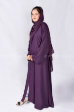 Simple Front Open Abaya in Nida Korean Fabric OL-119 - Image 9