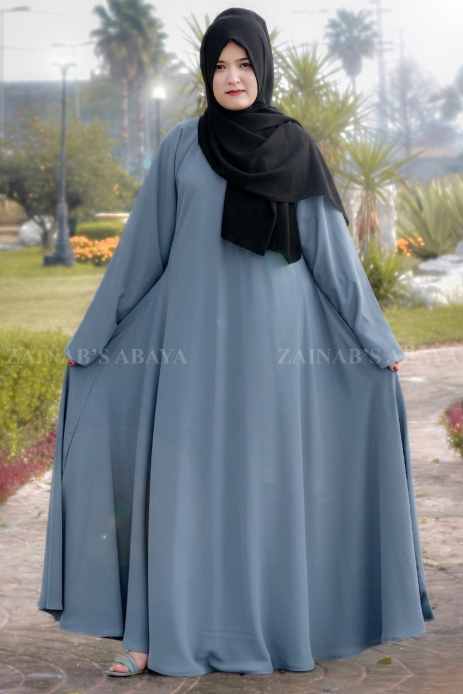 2 Simple Umbrella Abaya in Nida Korean Fabric OL-239 - Image 1