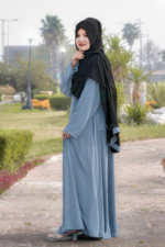 Simple Umbrella Abaya in Nida Korean Fabric OL-239 - Image 4