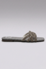 Silver Glow Flat Slides for Women Z 118 - Image 2