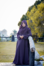 Colored Simple Umbrella Abaya in Nida Korean Fabric OL-239 - Image 10