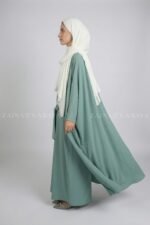 Sophisticated Zainab Plain Maxi Abaya + Kaftan – 0968 - Image 5
