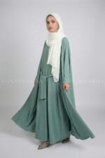 Sophisticated Zainab Plain Maxi Abaya + Kaftan – 0968 - Image 3