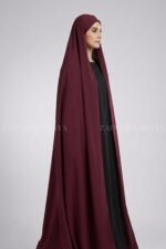 Maroon Colored Irani Chadar in Chiffon Fabric Acc-326 - Image 3