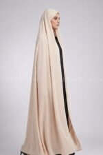 Peach Color Irani Chadar in Chiffon Fabric Acc-326 - Image 4