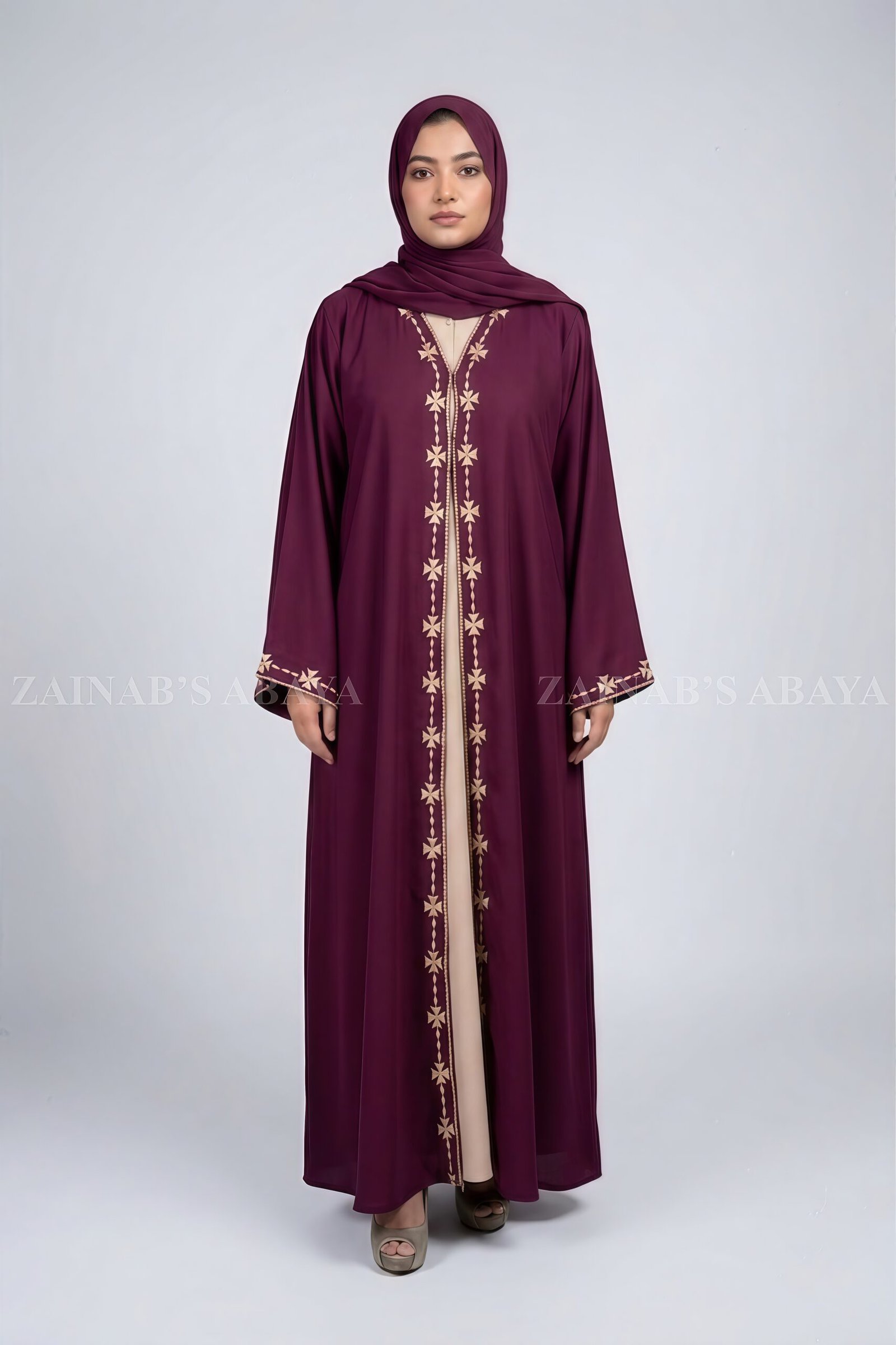IMG_2667 New Zainab Gown Abaya With Turkish Embroidery – 0952 - Image 1