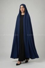 Navy Colored Irani Chadar in Chiffon Fabric Acc-326 - Image 3