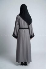Nida Color Front Open Gown Abaya with Embroidery Work On Front & Sleeves – 0794 - Image 5