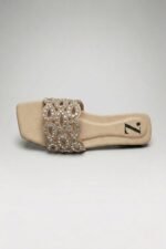 Nude Crystal Cut-Out Flat Slides Z 116 - Image 4