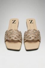 Nude Crystal Cut-Out Flat Slides Z 116 - Image 3