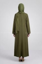 Colored Front Open Abaya in Nida Fabric OL-119 - Image 4