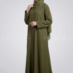 Colored Front Open Abaya in Nida Fabric OL-119