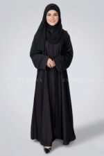 Colored Front Open Abaya in Nida Fabric OL-119 - Image 7