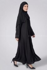 Colored Front Open Abaya in Nida Fabric OL-119 - Image 8