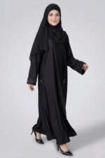 Colored Front Open Abaya in Nida Fabric OL-119 - Image 9