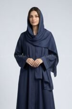 Simple Abaya in Front Open Style OL-119 - Image 2