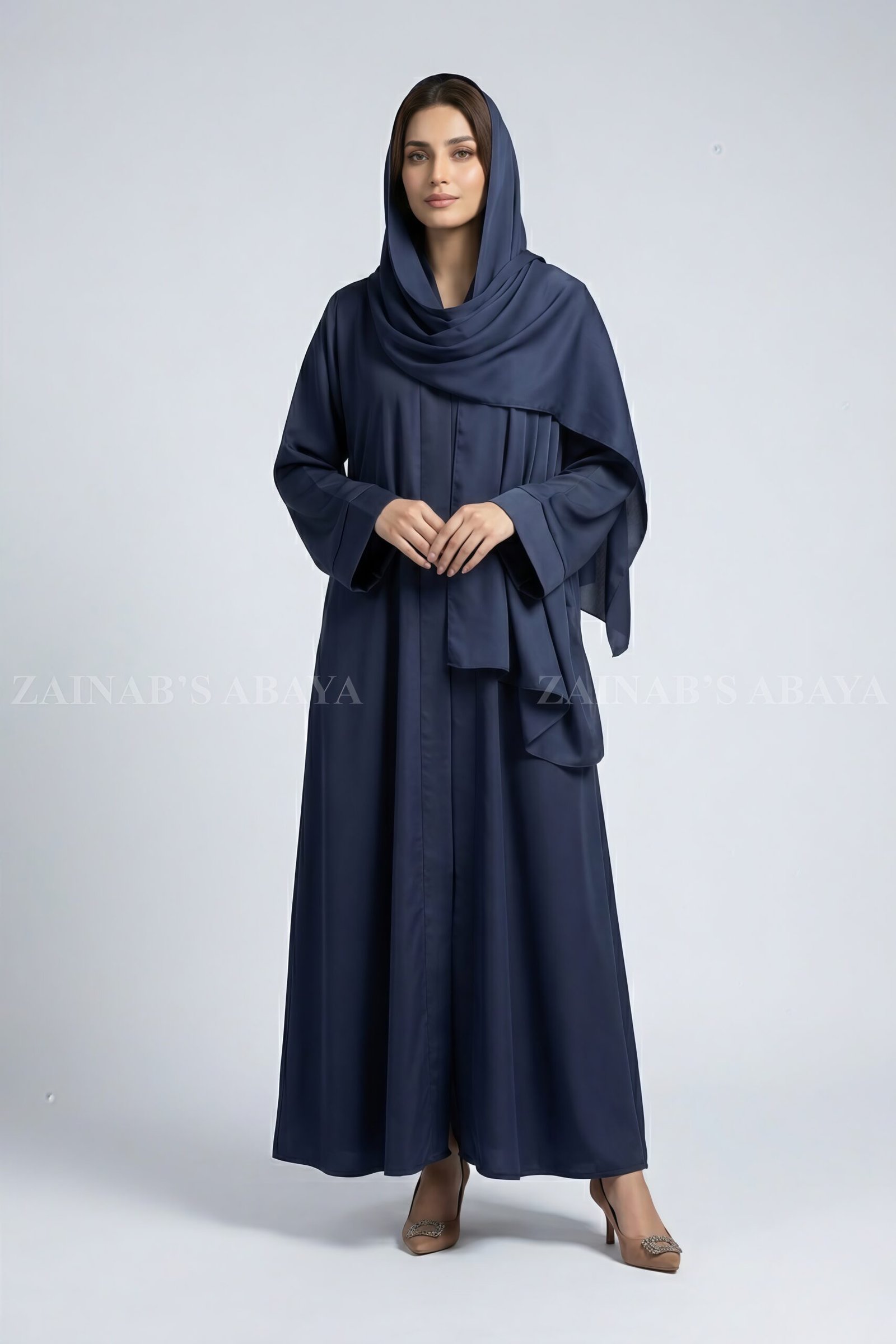 IMG_3091 Simple Abaya in Front Open Style OL-119 - Image 1