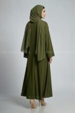 Dark Colored Umbrella Abaya in Nida Fabric OL-239 - Image 7