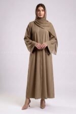 Colored Simple Abaya in Front Open Style OL 119 - Image 5