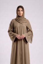 Colored Simple Abaya in Front Open Style OL 119 - Image 6