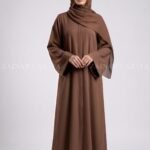Colored Simple Abaya in Front Open Style OL 119