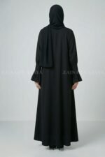 Front Open Flared Abaya with Elastic Sleeve Style OL-1175 - Image 5