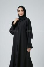 Front Open Flared Abaya with Elastic Sleeve Style OL-1175 - Image 2