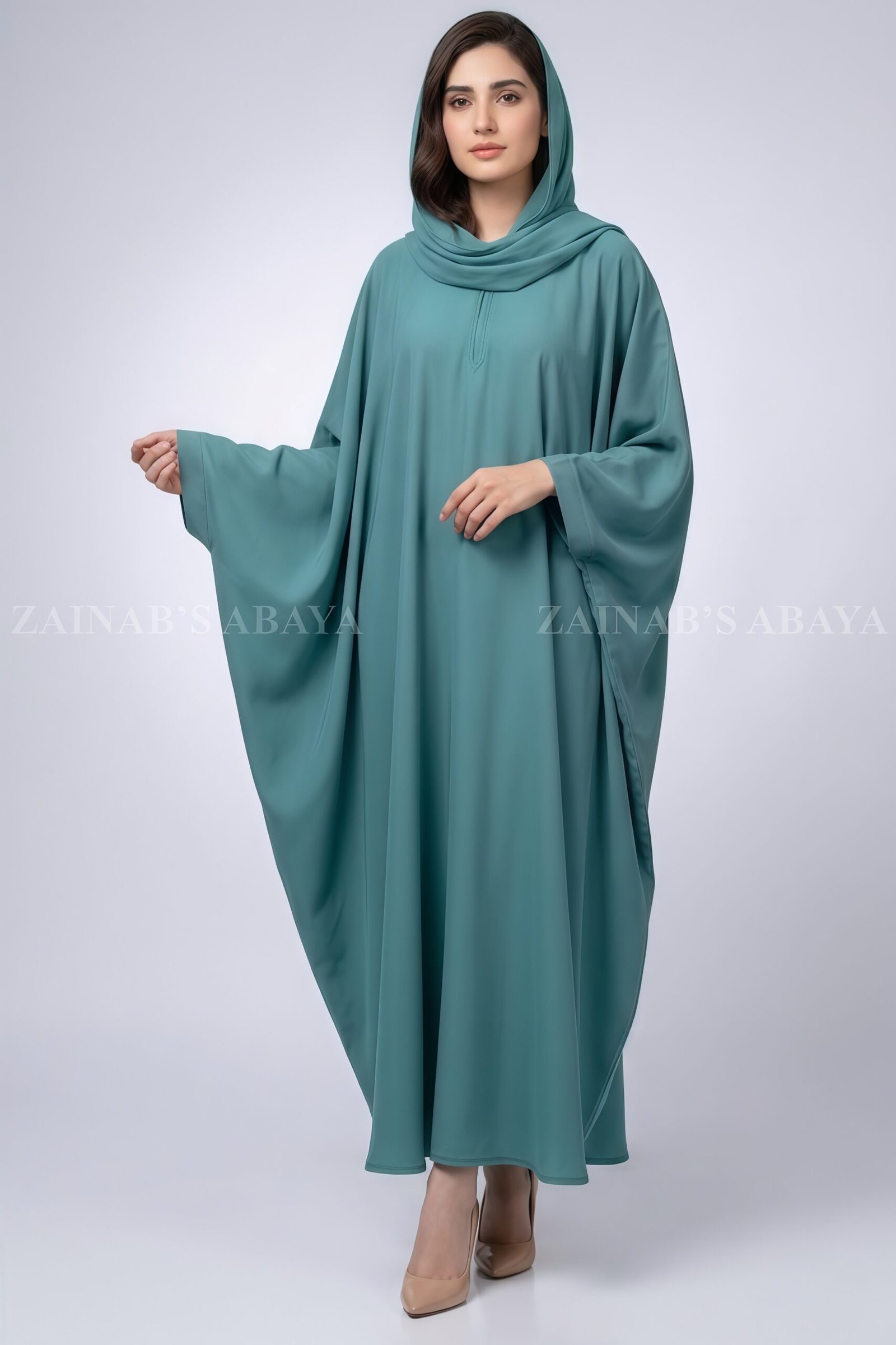 IMG_3432 Nida Colored Kaftan Abaya for Women OL-0654 - Image 1