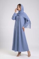 Nida Simple Abaya in Front Open Style OL-119 - Image 4