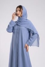 Nida Simple Abaya in Front Open Style OL-119 - Image 2