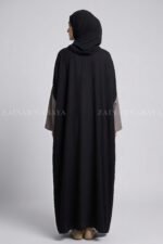Dual Tone Black & Light Grey Double Gown Abaya OL-1171 - Image 6