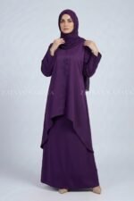 Elegant Layered Co-Ord Set Abaya in Nida Fabric OL-1159 - Image 10