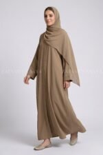 Colored Simple Abaya in Front Open Style OL 119 - Image 7
