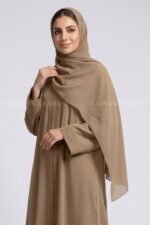 Colored Simple Abaya in Front Open Style OL 119 - Image 8