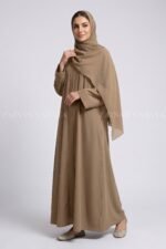 Colored Simple Abaya in Front Open Style OL 119 - Image 9