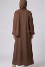 Colored Simple Abaya in Front Open Style OL 119 - Image 5
